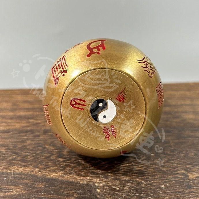 銅製 雨漸耳紫微諱八卦鈴 八卦太極鈴 鎮宅辟邪 開運 風水 招財 置物