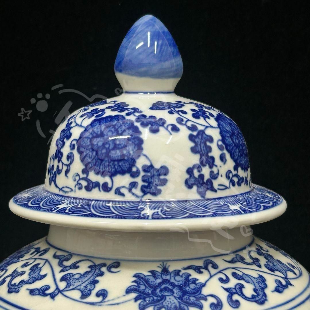 牡丹紋将軍缶 蓋缶 陶器 陶磁器 現代工芸品 美術品 装飾品 置物 牡丹紋