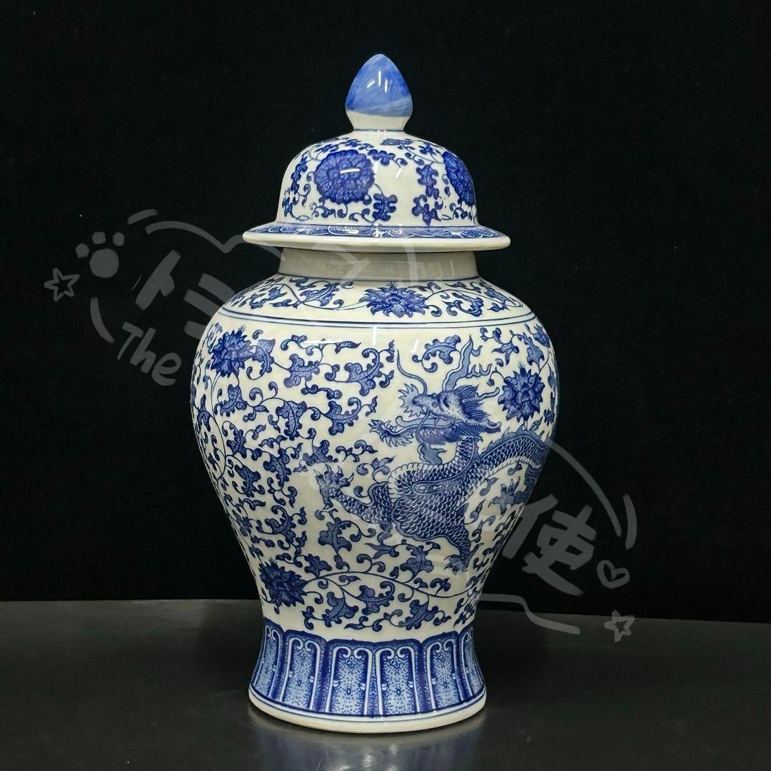 青花凤凰缠枝纹将军罐 景徳鎮 陶磁器 装飾品 現代工芸品 美術品 置物 青花凤凰缠枝纹将军罐 景徳鎮 陶磁器 装飾品 現代工芸品 美術品 置物