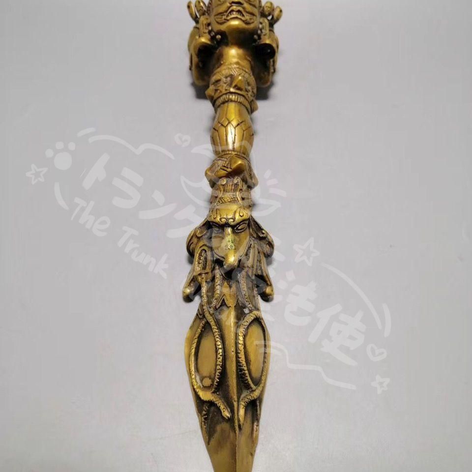 新年ギフト仏教美術 法器 馬頭明王三面普巴杵 降魔杵 辟邪 開運 風水