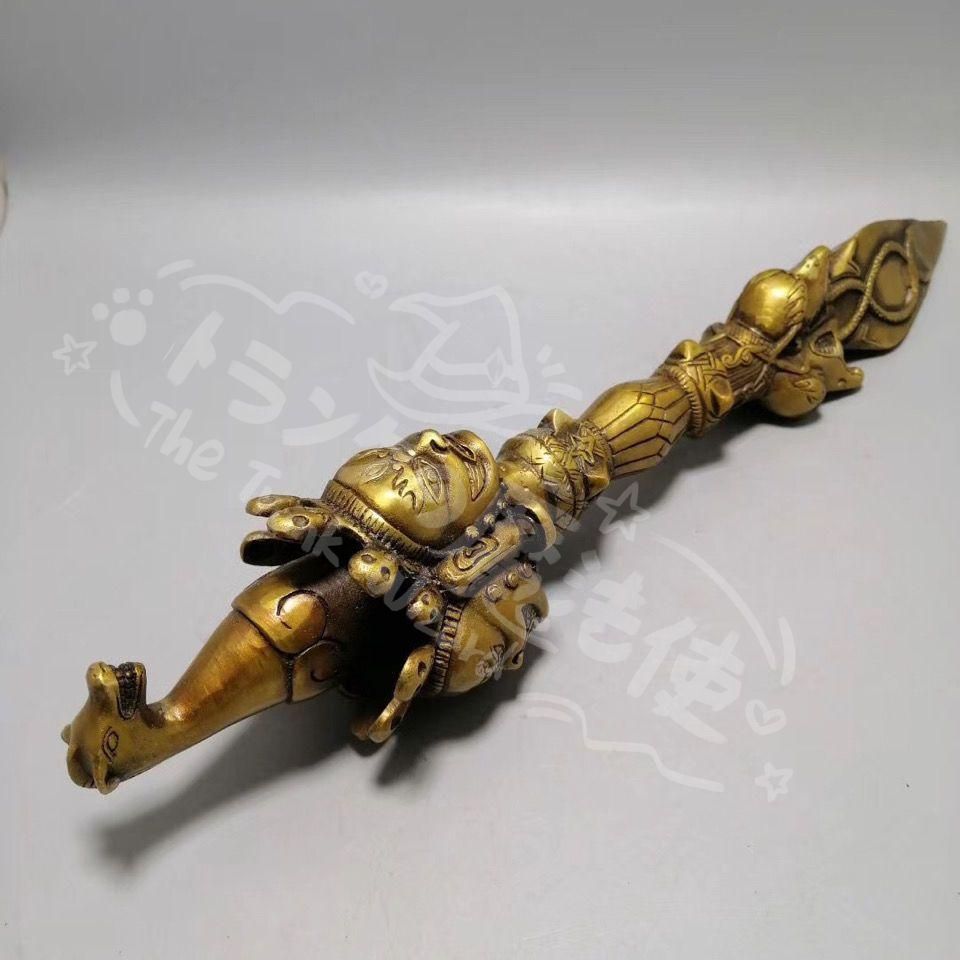 新年ギフト仏教美術 法器 馬頭明王三面普巴杵 降魔杵 辟邪 開運 風水