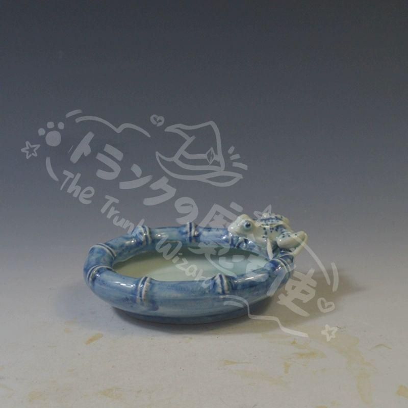 新年ギフト景徳鎮 陶磁器 手制蛙池 筆洗 灰皿 書道具 文房具 現代工芸