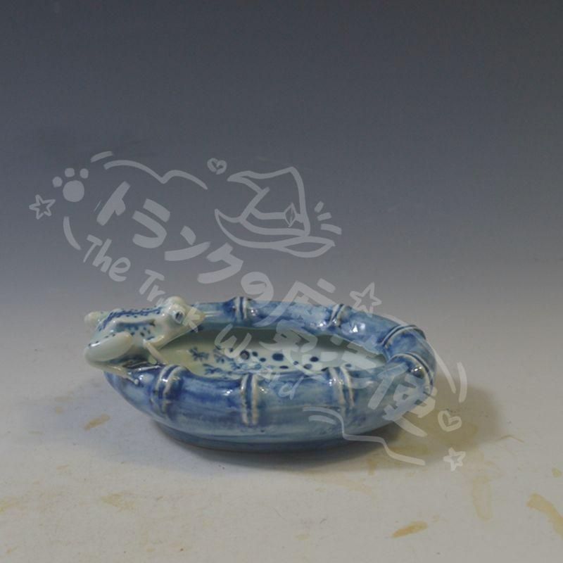 新年ギフト景徳鎮 陶磁器 手制蛙池 筆洗 灰皿 書道具 文房具 現代工芸