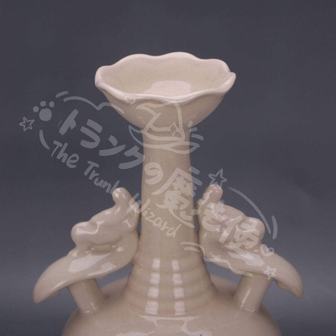 新年ギフト青花紅釉の両耳瓶 景徳鎮 陶磁器 装飾品 現代 置物