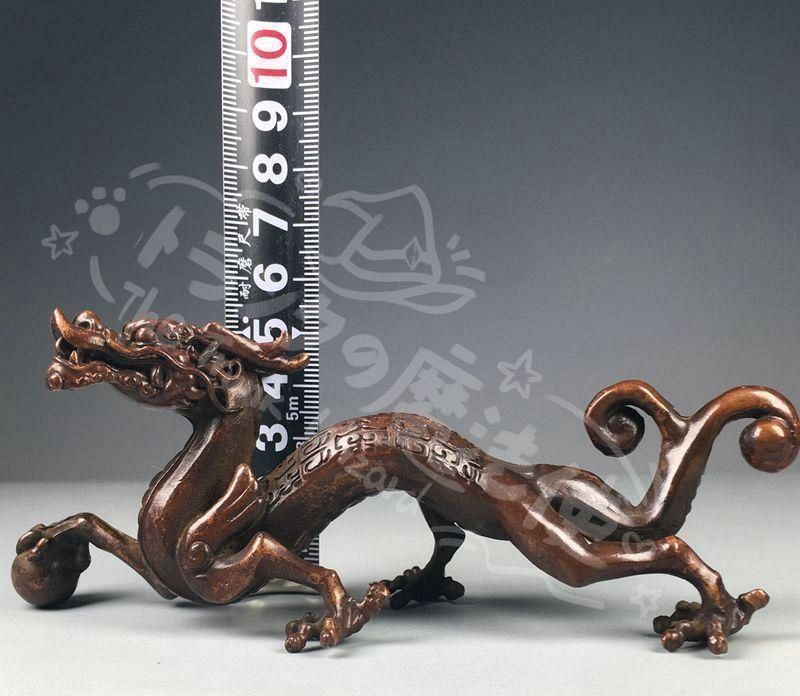 新年ギフト銅製 神獣 青龍 鎮宅 竜獣 霊獣 筆架 筆棚 書道具文房具工芸