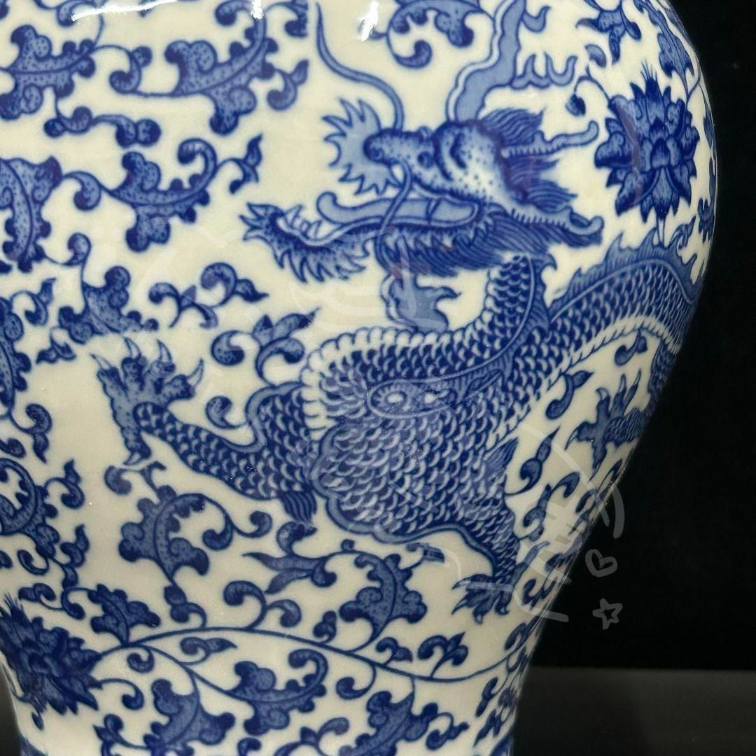 新年ギフト清乾隆青花磁器龍紋将軍缶 景徳鎮 陶磁器 装飾品 現代工芸品