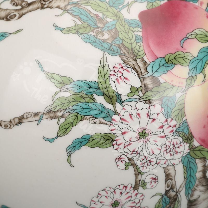 新年ギフト清乾隆粉彩福寿九桃天球瓶 景徳鎮 陶磁器 装飾品 現代工芸品
