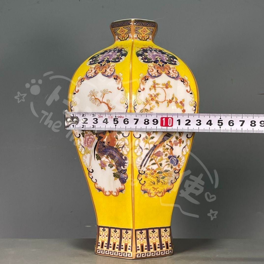 新年ギフト清雍正琺瑯彩花鳥図紋賞瓶 景徳鎮 陶磁器 装飾品 現代工芸品