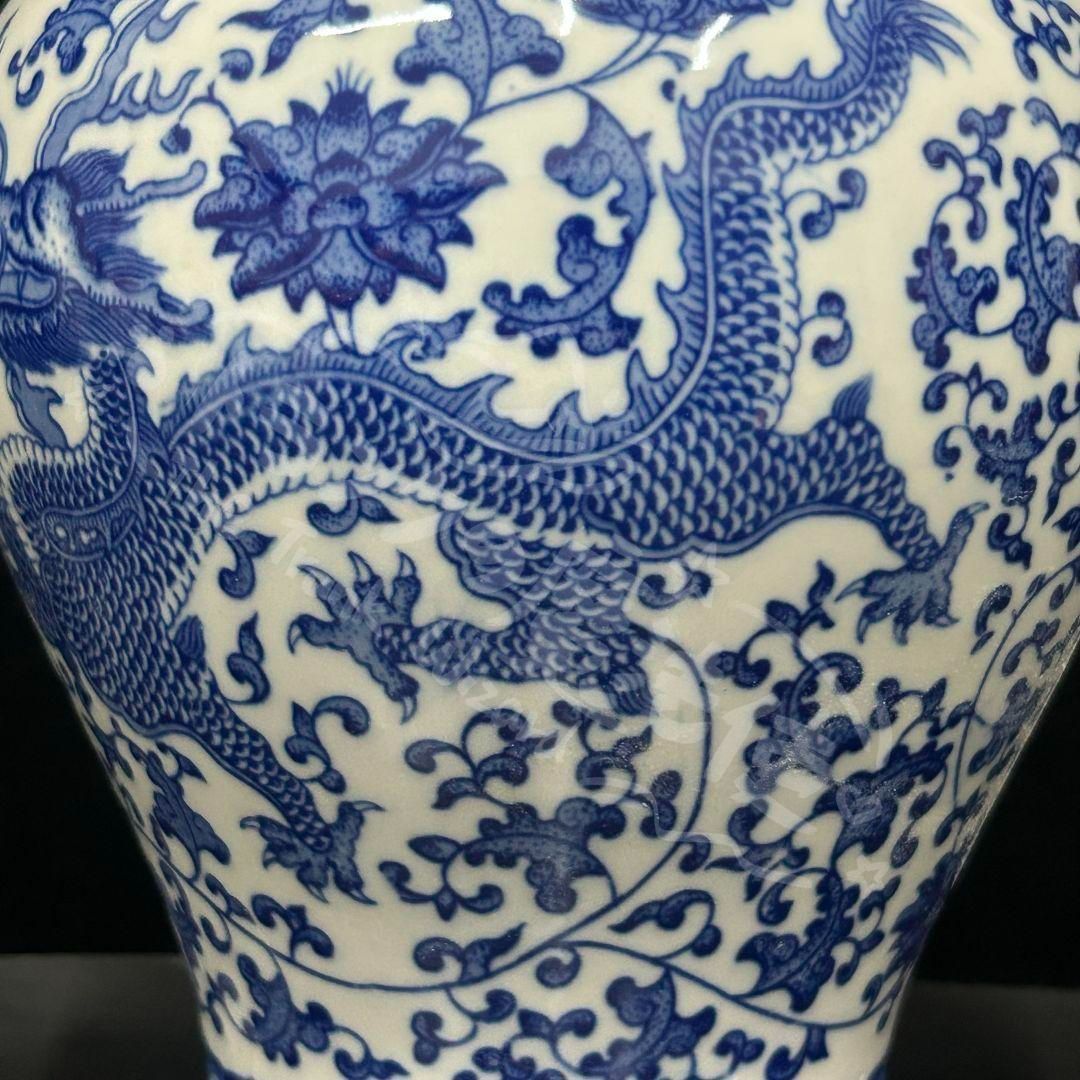 新年ギフト清乾隆青花磁器龍紋将軍缶 景徳鎮 陶磁器 装飾品 現代工芸品