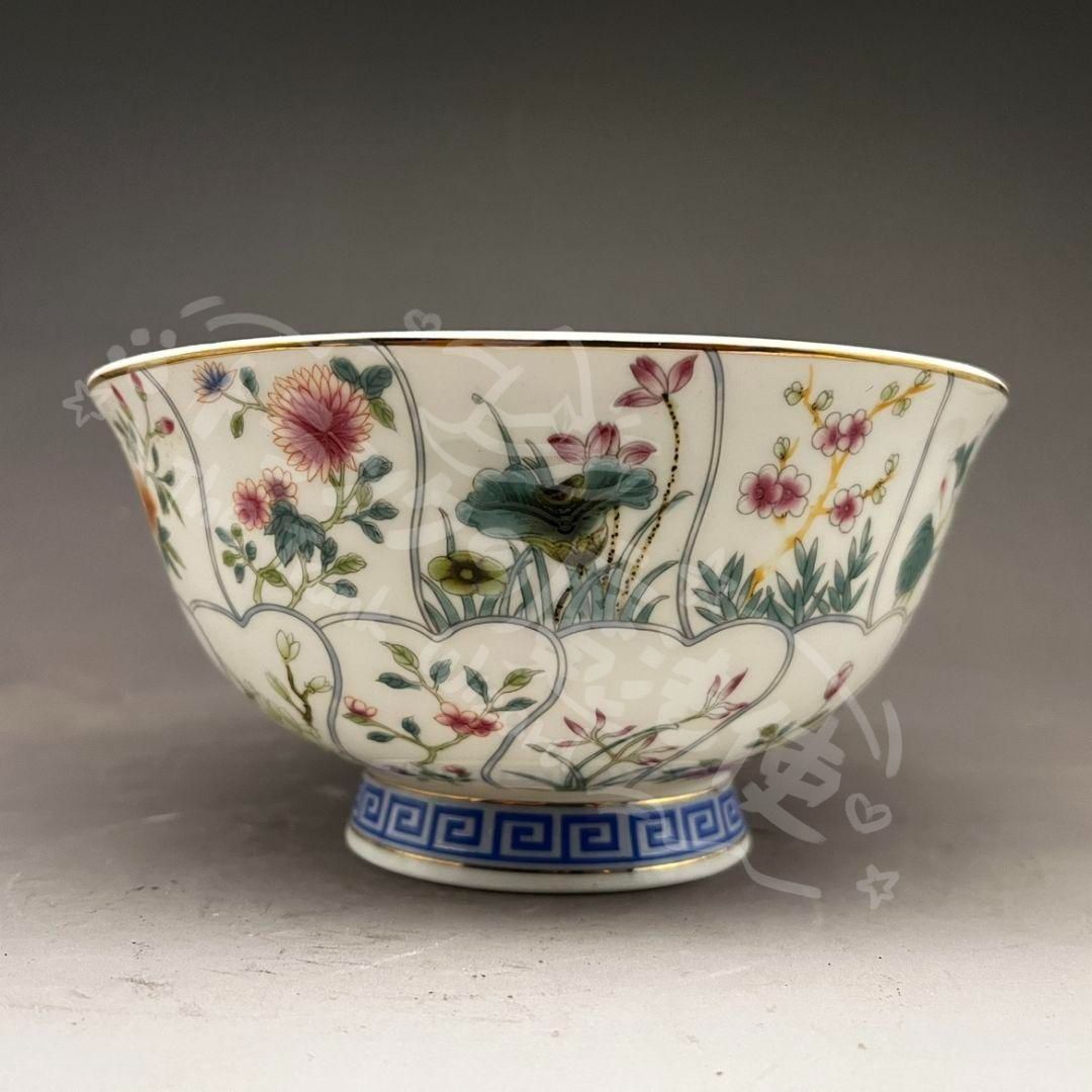 新年ギフト蒔絵十二花神紋高脚椀 景徳鎮 陶磁器 装飾品 現代 置物