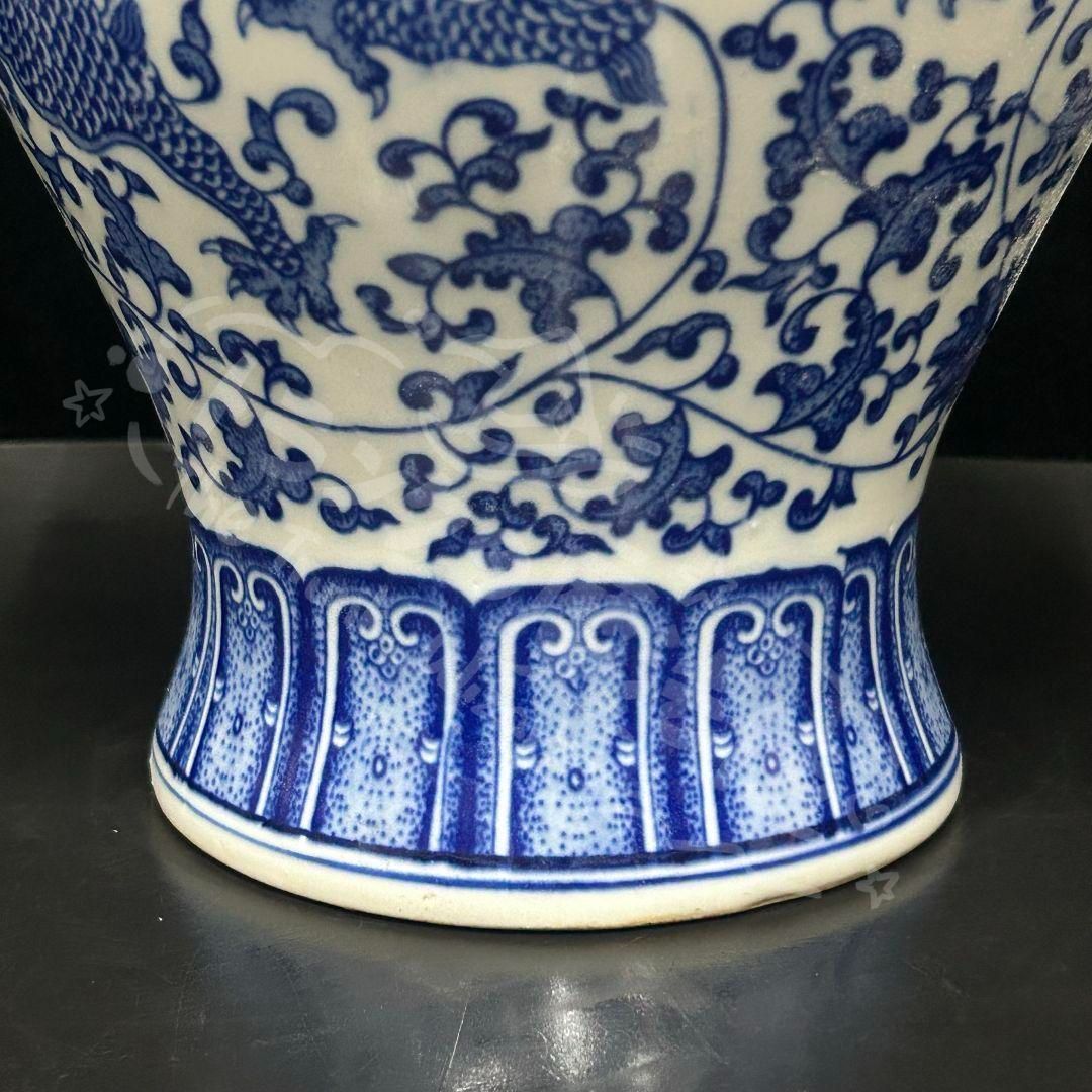 新年ギフト清乾隆青花磁器龍紋将軍缶 景徳鎮 陶磁器 装飾品 現代工芸品
