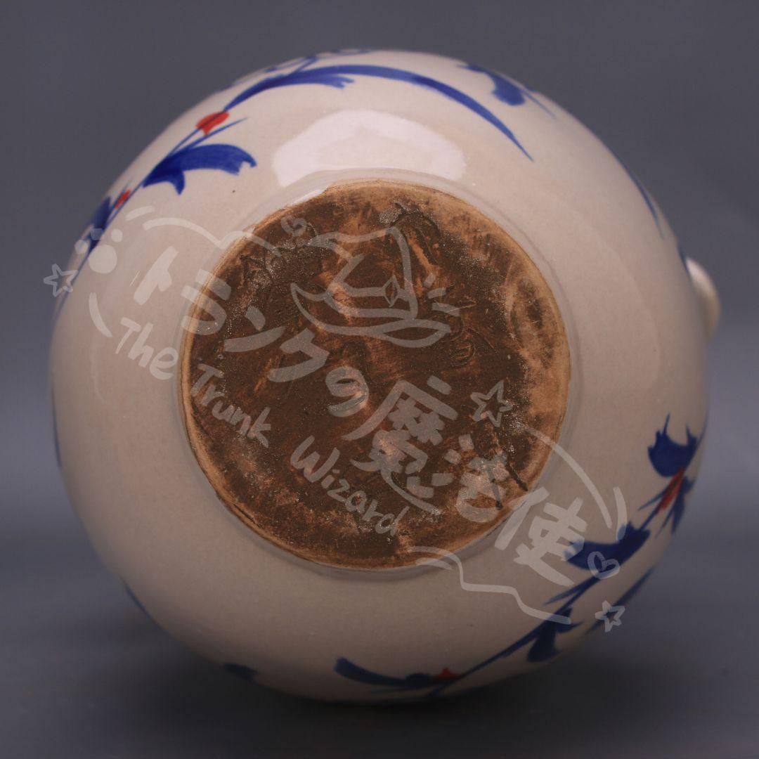 新年ギフト青花紅釉の両耳瓶 景徳鎮 陶磁器 卸売 装飾品 現代工芸品