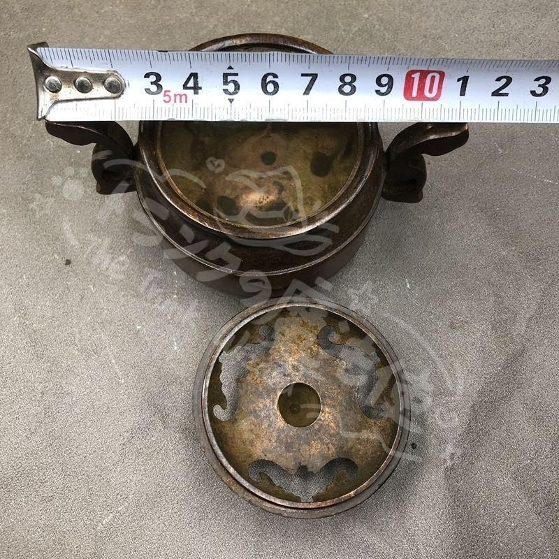 火炎耳三足薫香炉