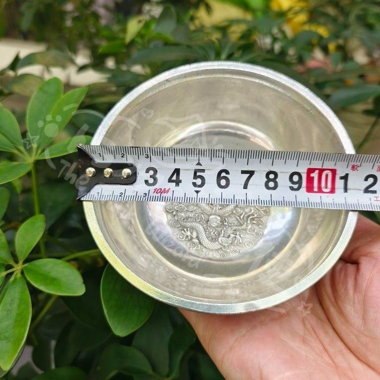 新年ギフト銅製 浮彫双龍戯珠碗 茶碗 装飾品 工芸品置物 CZW1207P1087
