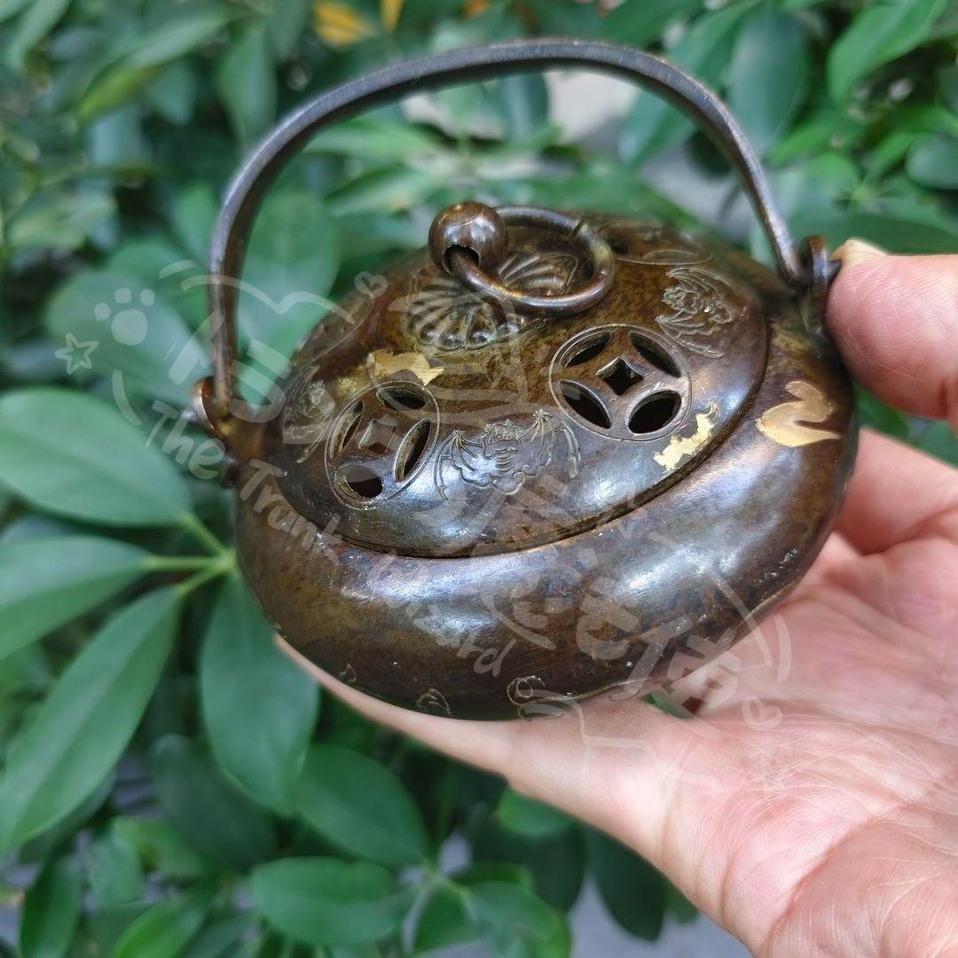 新年ギフト銅器 浄化空気香炉 暖手炉 禅意 香道 茶道 盤香炉 工芸品