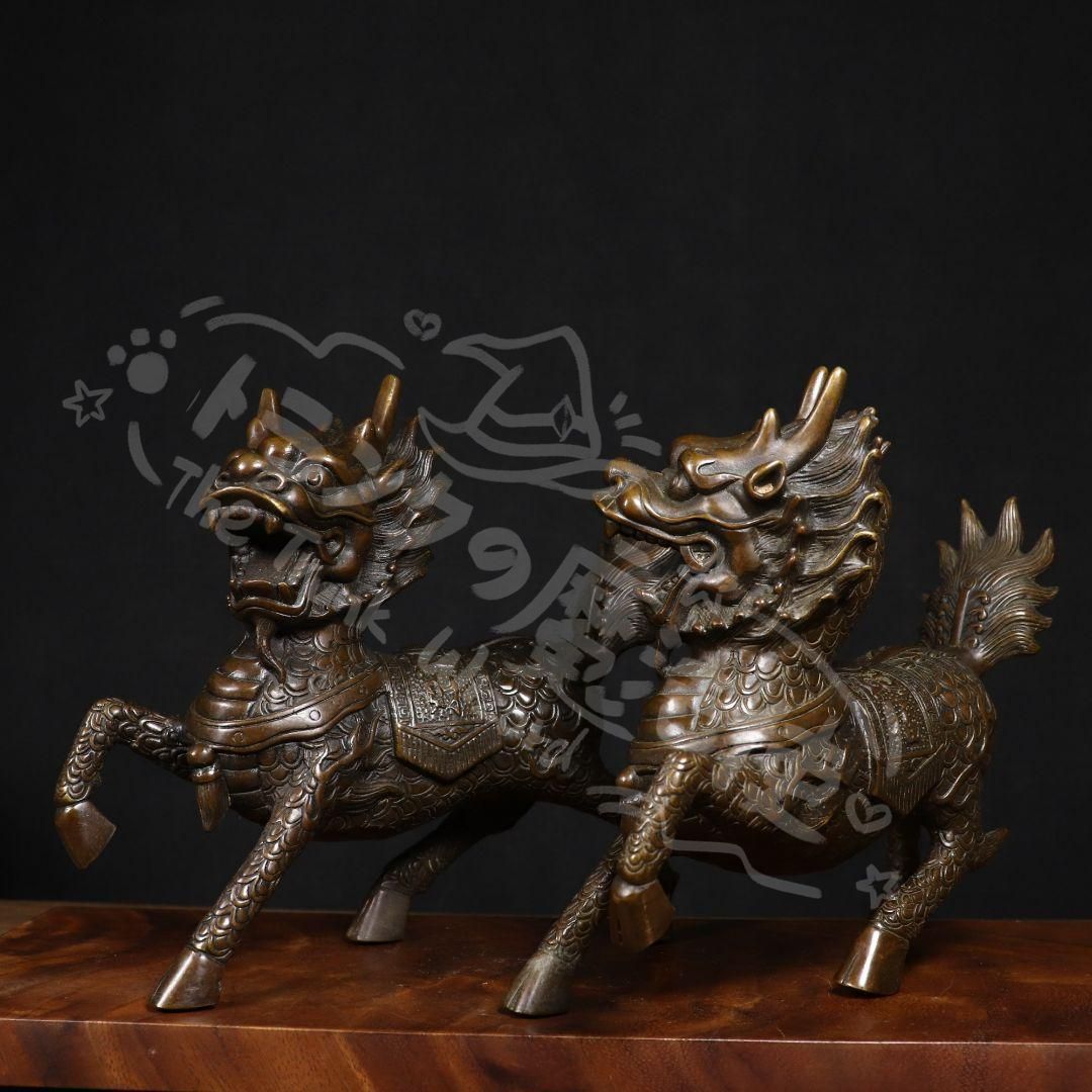 銅器 麒麟 鎮宅 辟邪 開運 風水 招財 置物 装飾品 工芸品 新年ギフト麒麟 銅器 銅製品 鎮宅辟邪 開運風水 招財 置物 工芸品 装飾