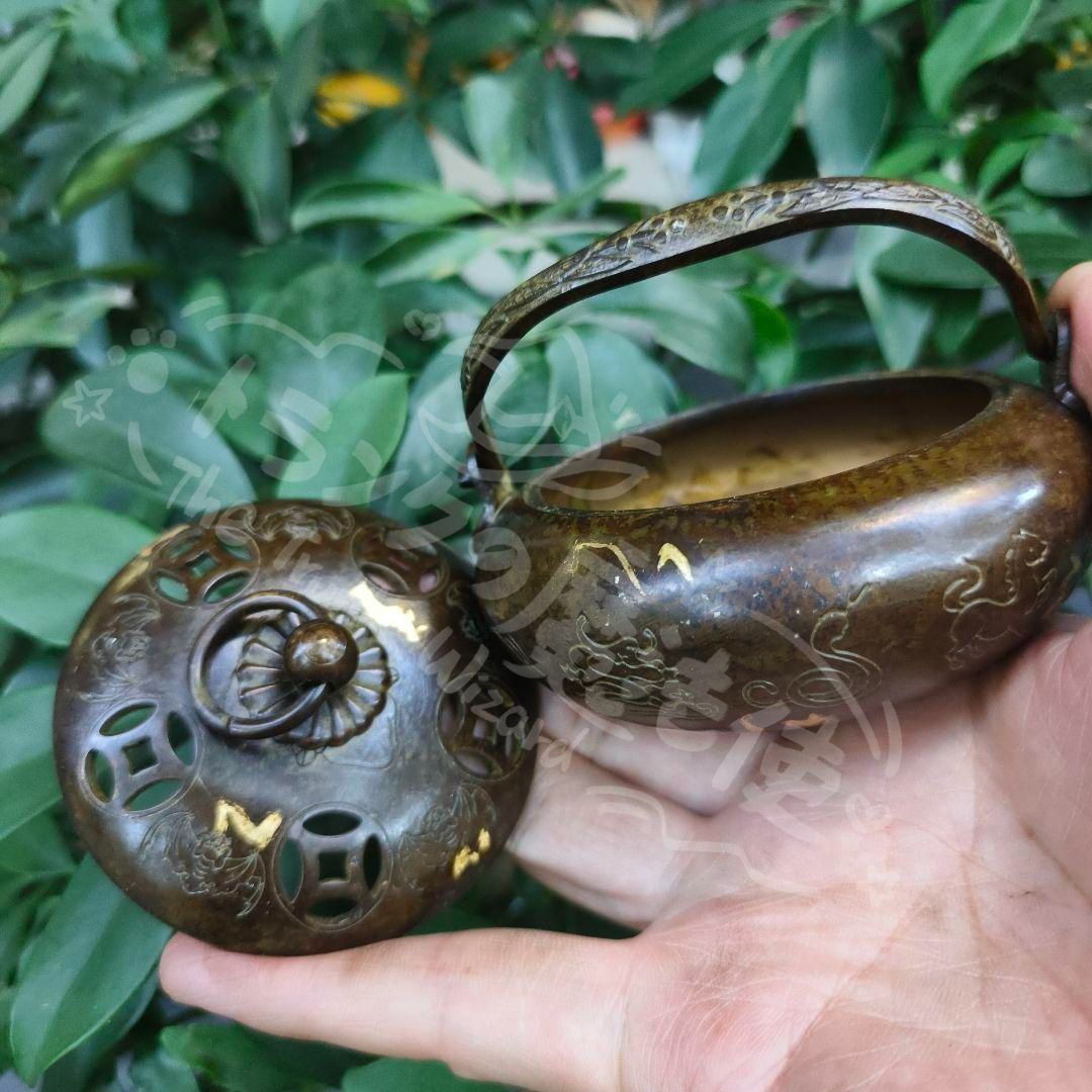 新年ギフト銅器 浄化空気香炉 暖手炉 禅意 香道 茶道 盤香炉 工芸品