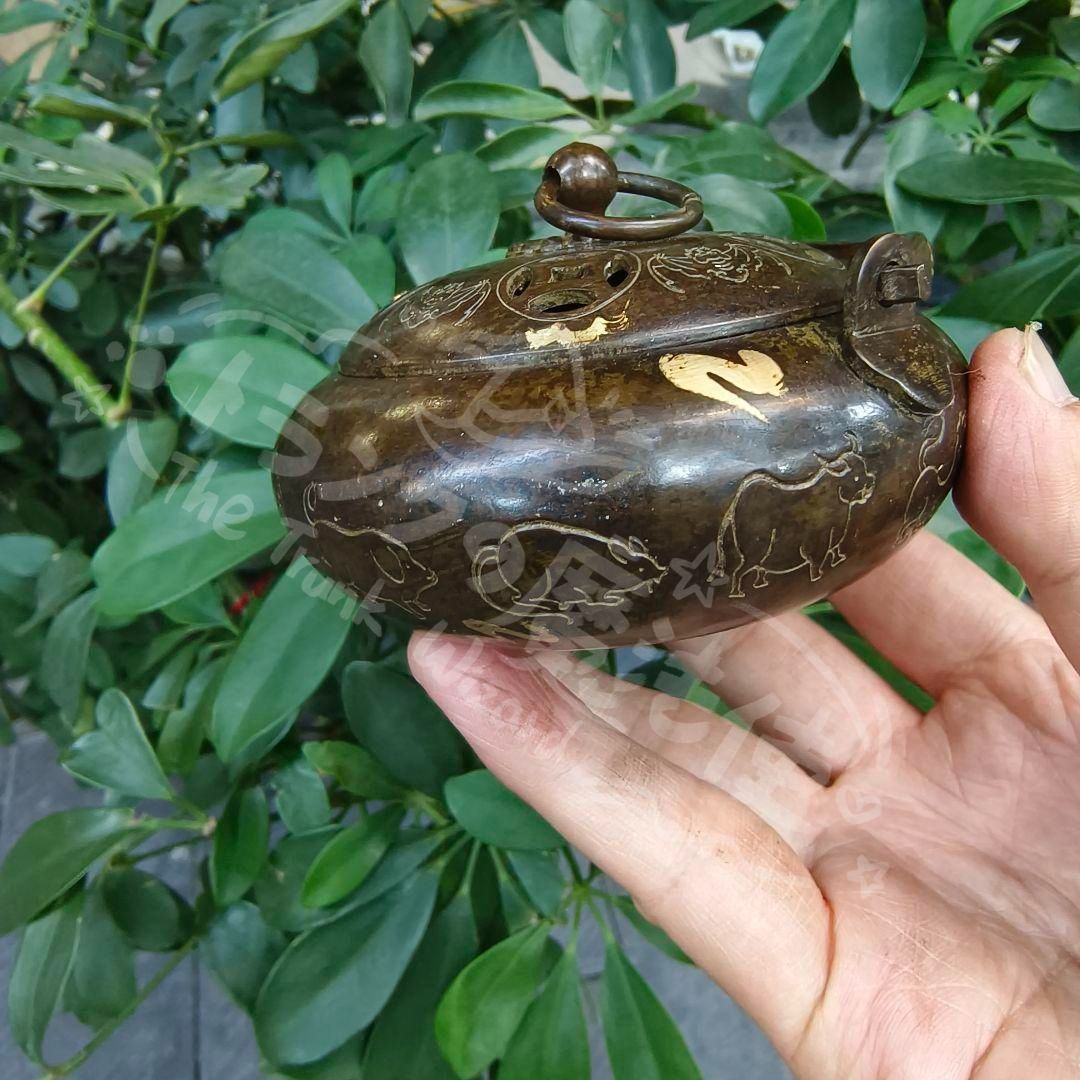 新年ギフト銅器 浄化空気香炉 暖手炉 禅意 香道 茶道 盤香炉 工芸品