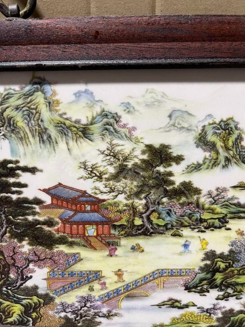 新年ギフト景徳鎮 陶板画 江南秀色 応接間 玄関 茶室 書斎 装飾品 工芸