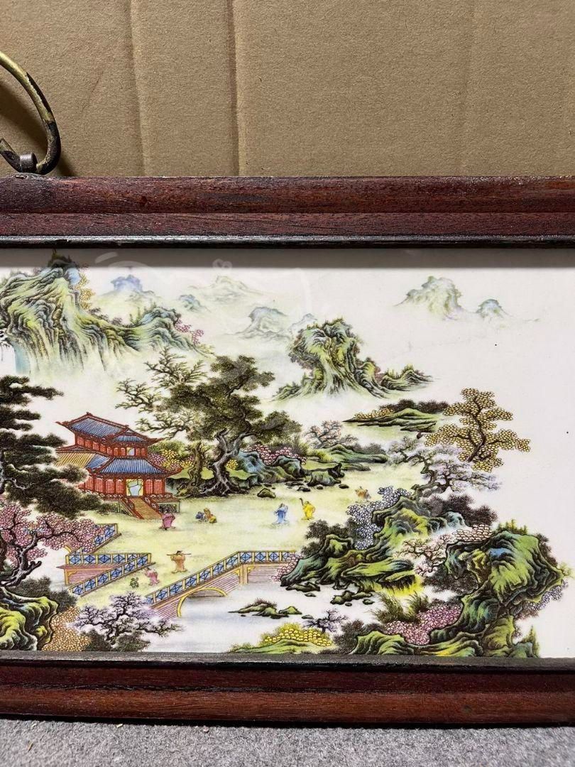  新年ギフト景徳鎮 陶板画 江南秀色 応接間 玄関 茶室 書斎 装飾品 置物 石版画 リトグラフ 版画