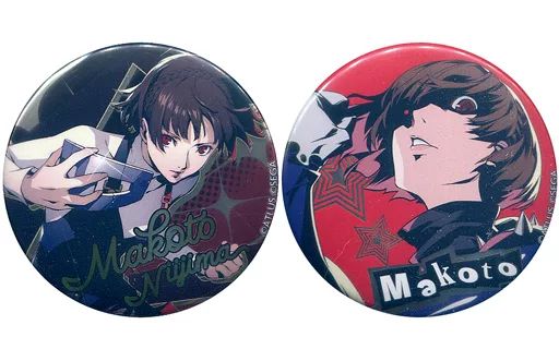 中古】バッジ・ピンズ 新島真 メタル風缶バッチ2個セット 「楽天