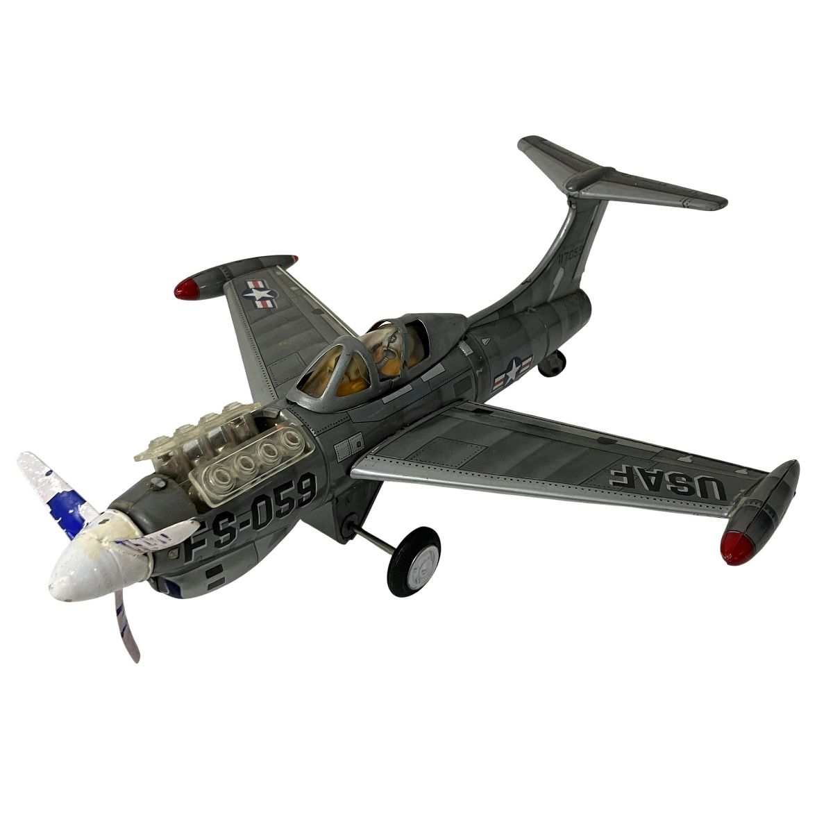 野村トーイ USAF FS-059 ブリキ製 電動 玩具 戦闘機 昭和レトロ 航空機