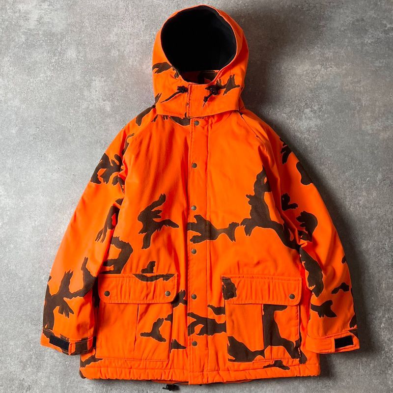 90 s Cabela 中綿 ライナー 迷彩 ハンティング パーカー ジャケット L | 90年代 オールド カベラス ジャンパー マンパ マウンテンパーカー オレンジ
