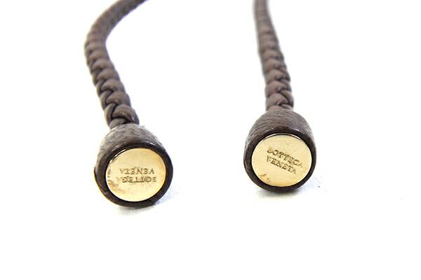 ボッテガヴェネタ ベルト イントレチャート ブラウン 紐 本物 BOTTEGA