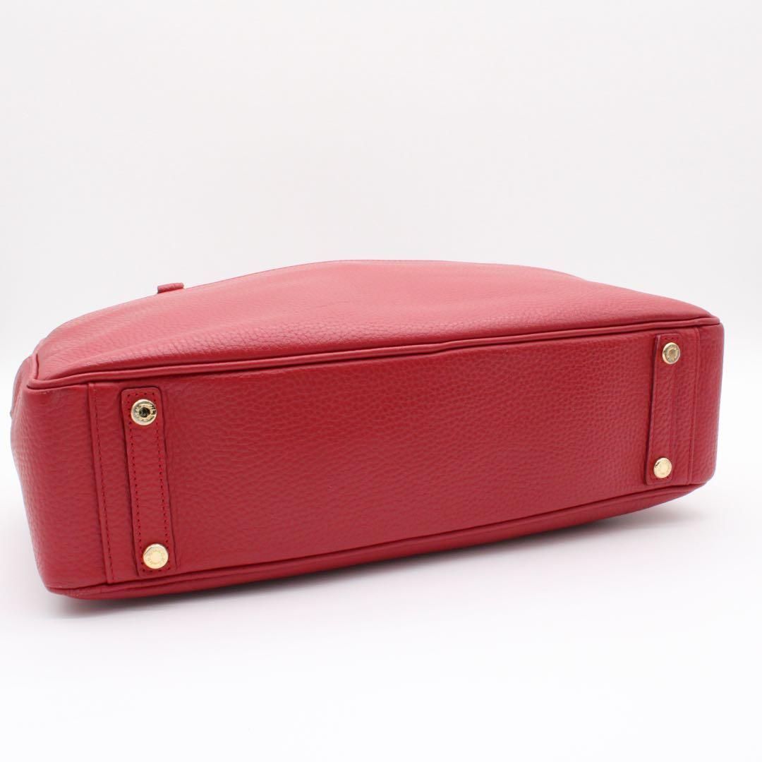 【美品】ADMJ ハンドバッグ セミショルダー トートバッグ レザー レッド系 美品】ADMJ ハンドバッグ セミショルダー トートバッグ レザー レッド