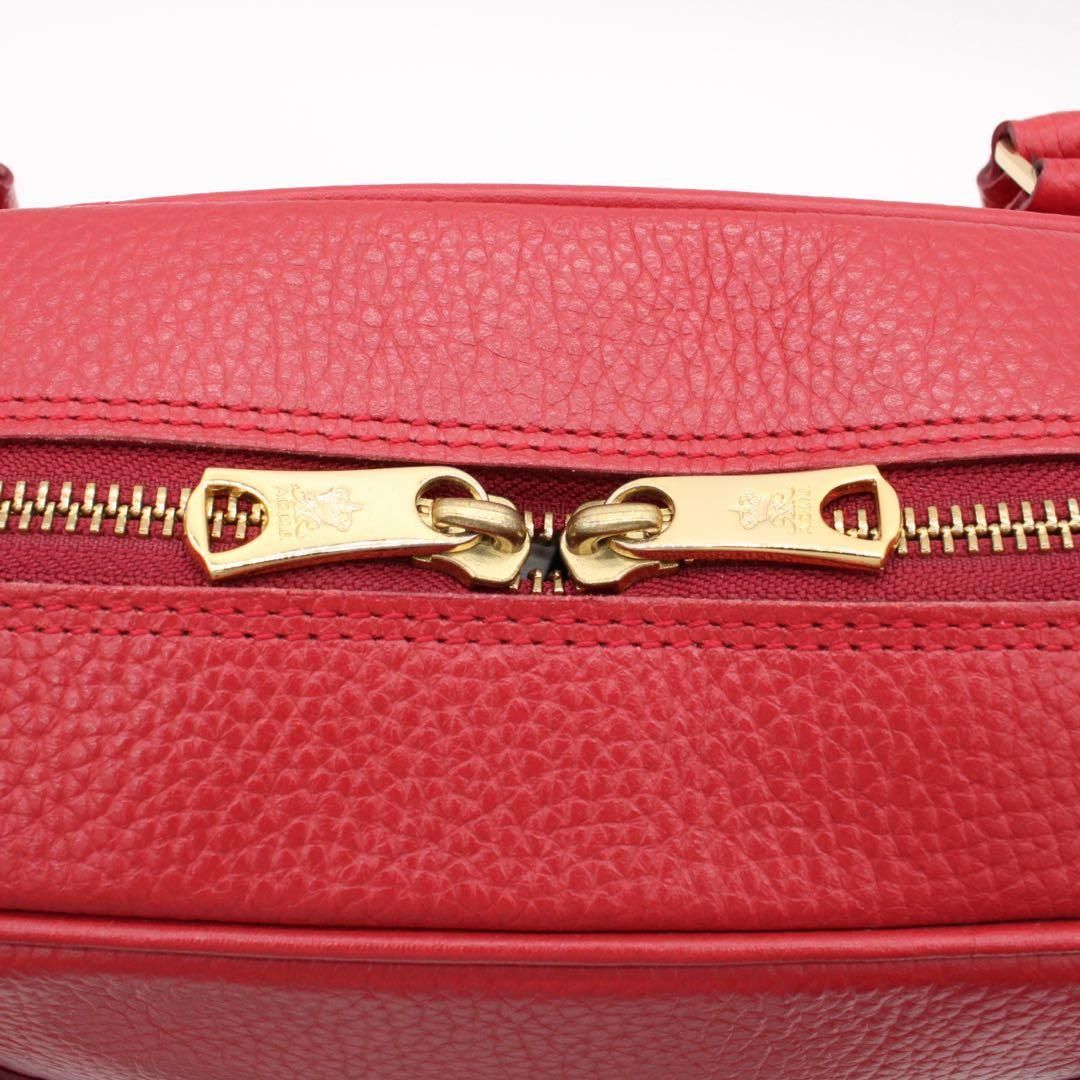 美品】ADMJ ハンドバッグ セミショルダー トートバッグ レザー レッド