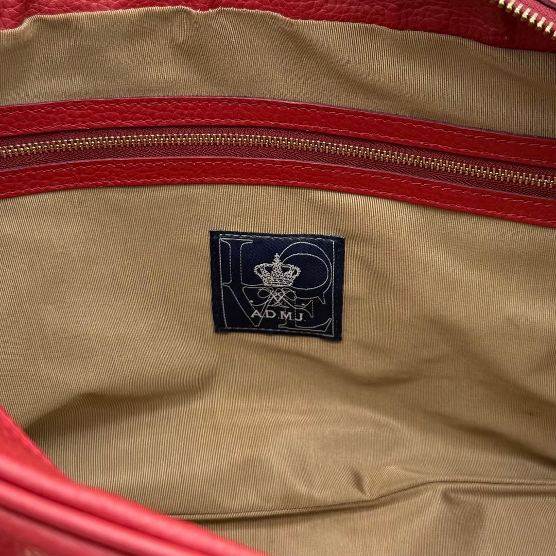 美品】ADMJ ハンドバッグ セミショルダー トートバッグ レザー レッド