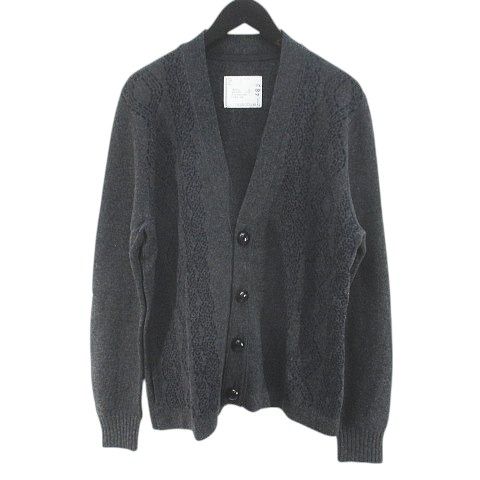サカイ 13-00483M 483 長袖 カーディガン ニット 3 グレー 毛 メンズ サカイ sacai 13-00483M 483 長袖 カーディガン ニット 3 灰系