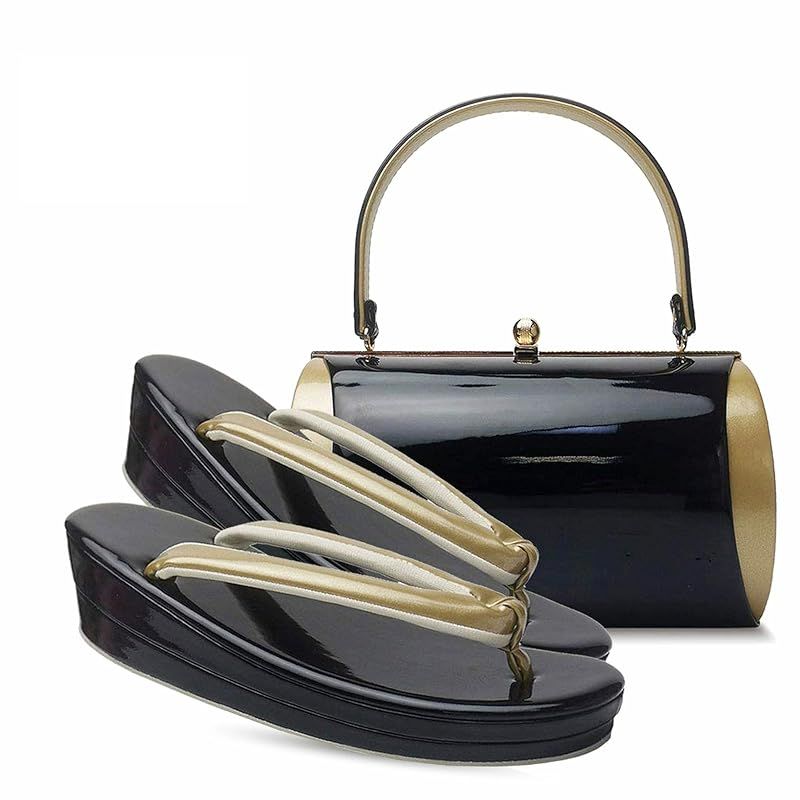 草履バッグセット 成人式 振袖 エナメル シンプル モノトーン 銀 シルバー 金 ゴールド 黒 赤 ワイン W 18-4 日本の靴のサイズ寸法 大人 アルファベット Free Size