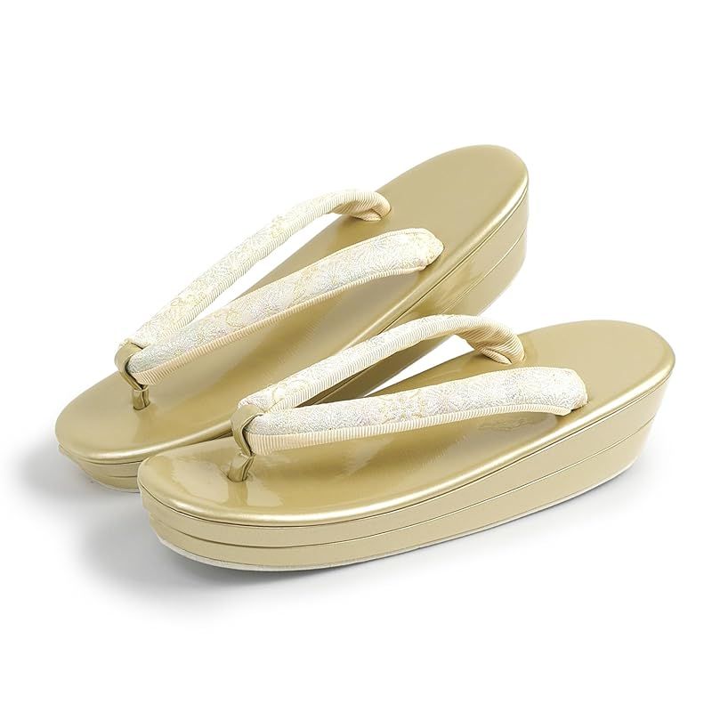 【新品】 [NISHIORI] 草履 レディース エナメル フォーマル 2枚芯 シャンパンゴールド 結婚式 入学式 卒業式 お宮参り 成人式 振袖 袴 卒業 (W24S-1,LL) 1