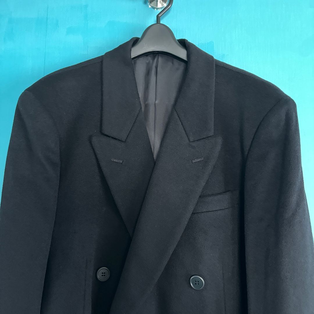 未使用 カシミヤ100% marianti ダブル ロングコート 黒 M 日本製 高級