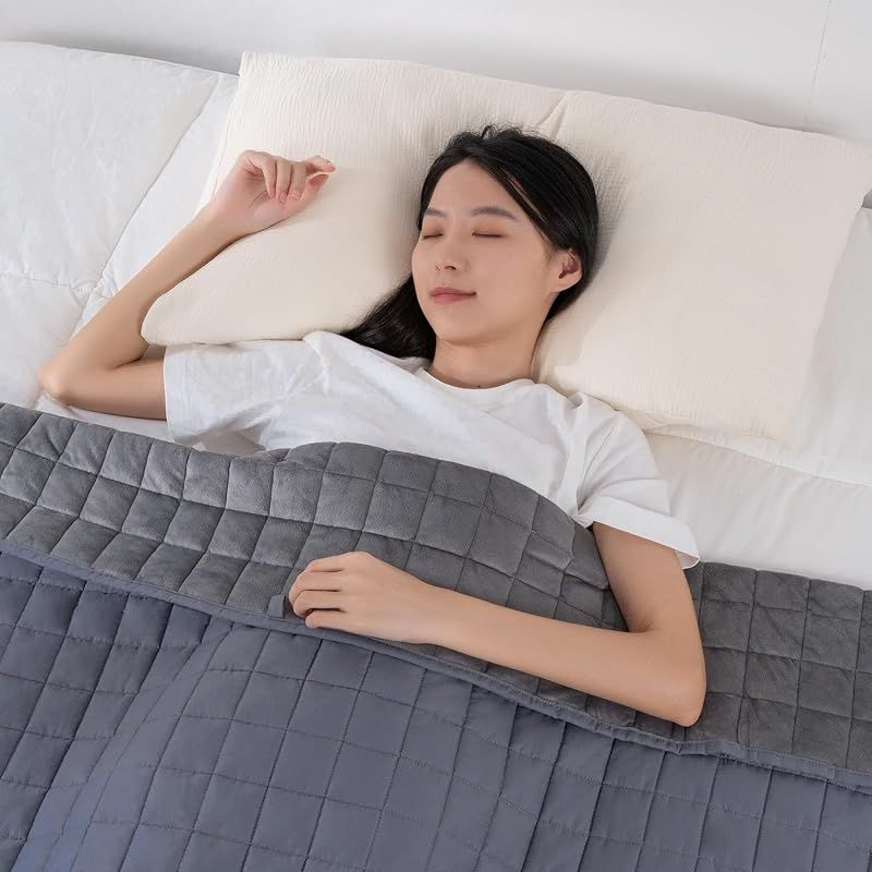 商品 Marine Moon ウェイトブランケット 加重ブランケット 重い布団 夏冬兼用 両面素材 あったかい ベロア生地 肌にやさしい 綿100％生地 重い毛布 シングル 150 210 cm 5 kg ラトルグレー ダークグレー