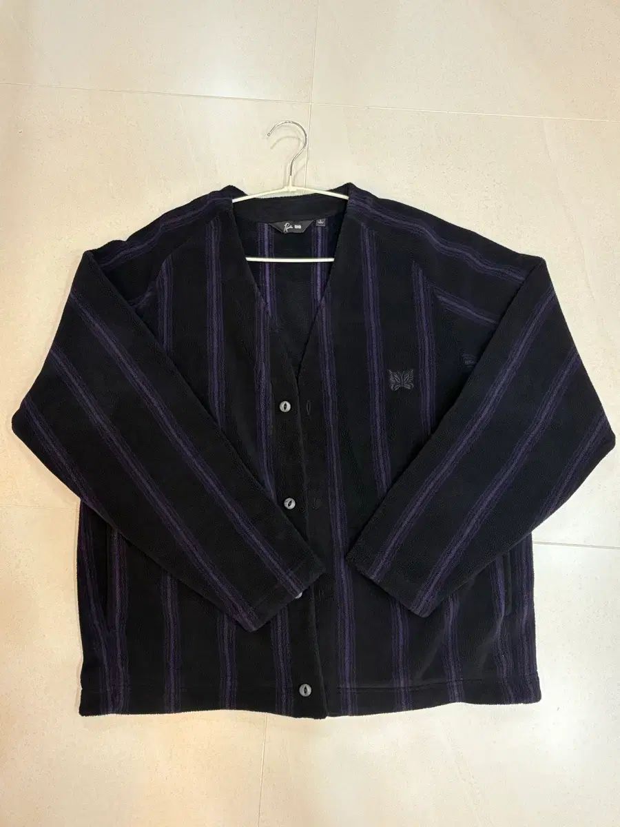 L ニードルズ x ユニクロ ストライプ フリース カーディガン