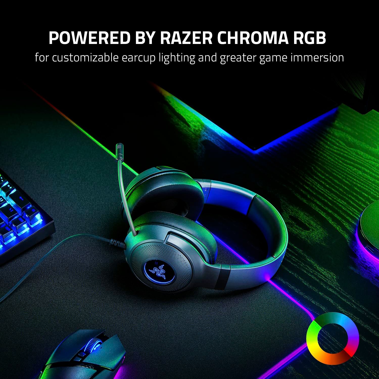 Razer Kraken 最高 V3 X 有線USBゲーミングヘッドセット:軽量構造