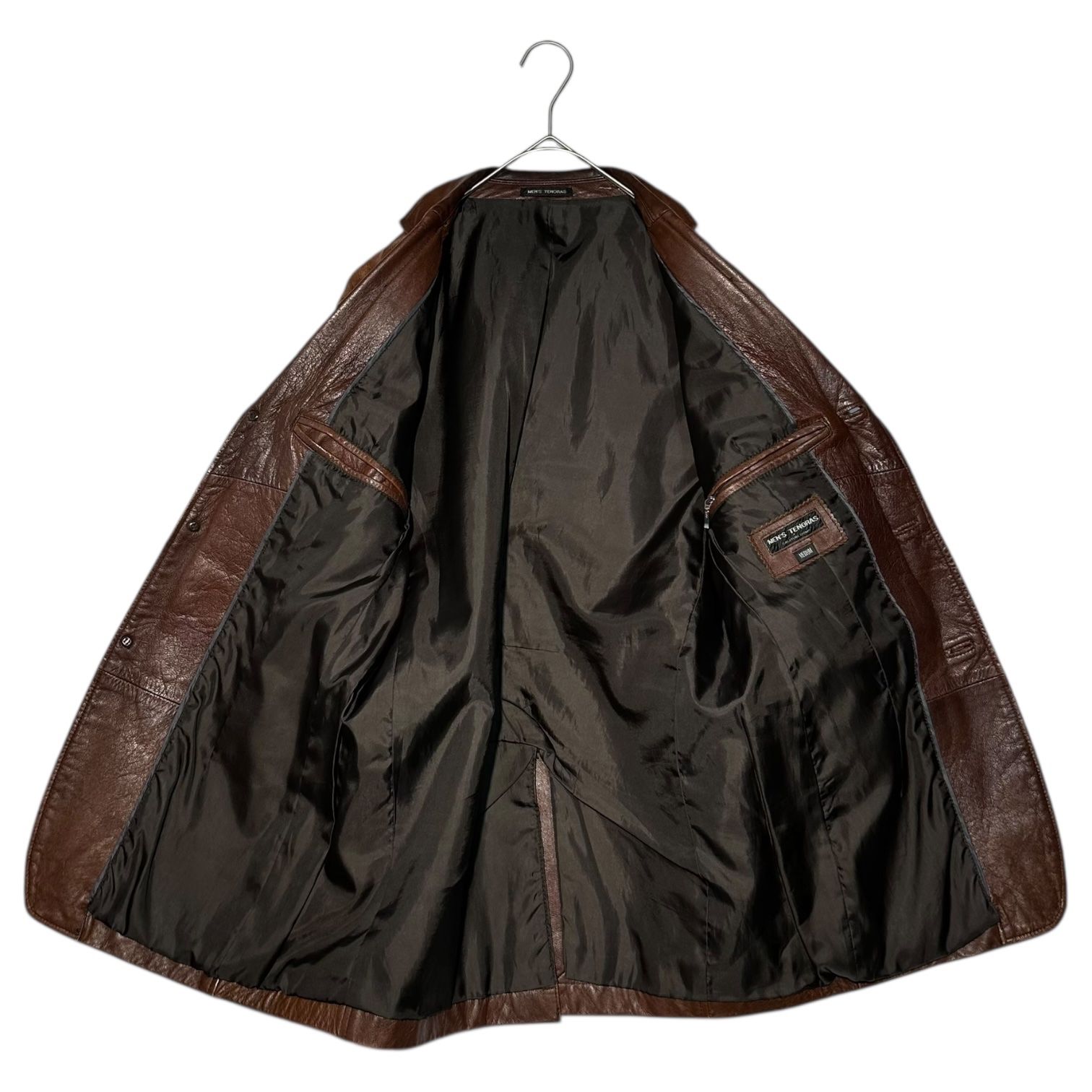 人気◆ティノラス ラムレザー ジャケット テーラード 2B 茶色 L 人気◇ティノラス ラムレザー ジャケット テーラード 2B 茶色 L