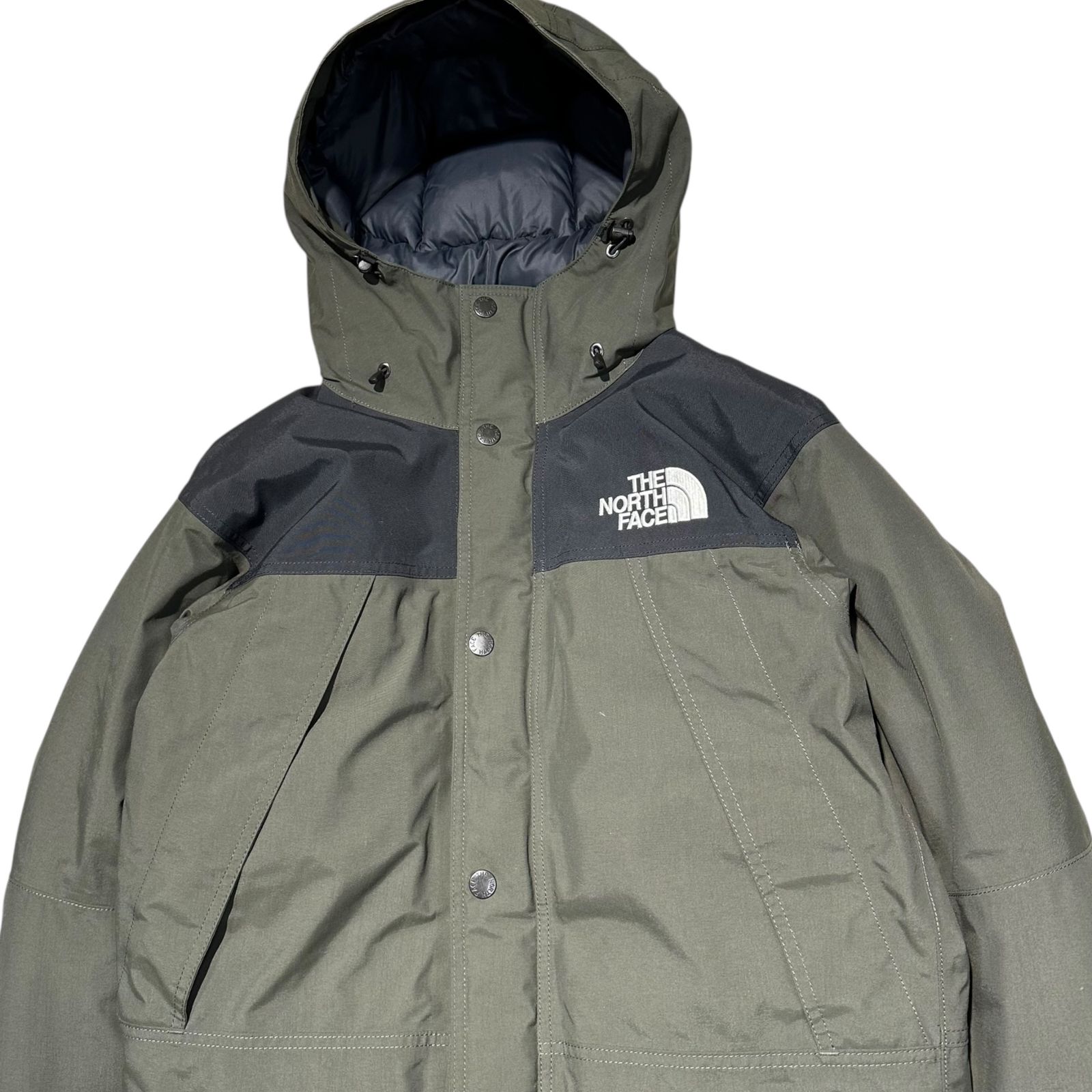 THE NORTH FACE ノースフェイス Mountain Down Jacket マウンテン ダウン ジャケット ND 91737 S カーキ×ブラック アウトドア
