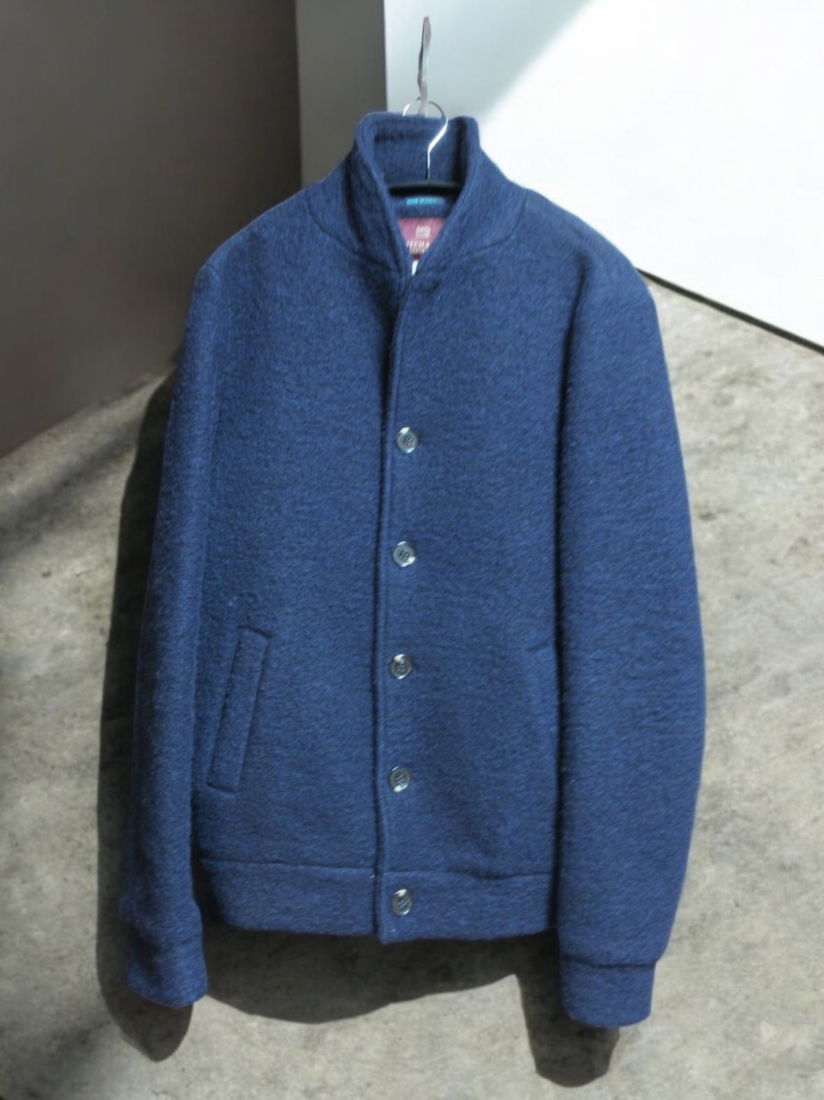 Scotch＆Soda Standcollar jacket 縮絨ウール ポリ ジャケット スタンド ネイビー アウター Made in Italy