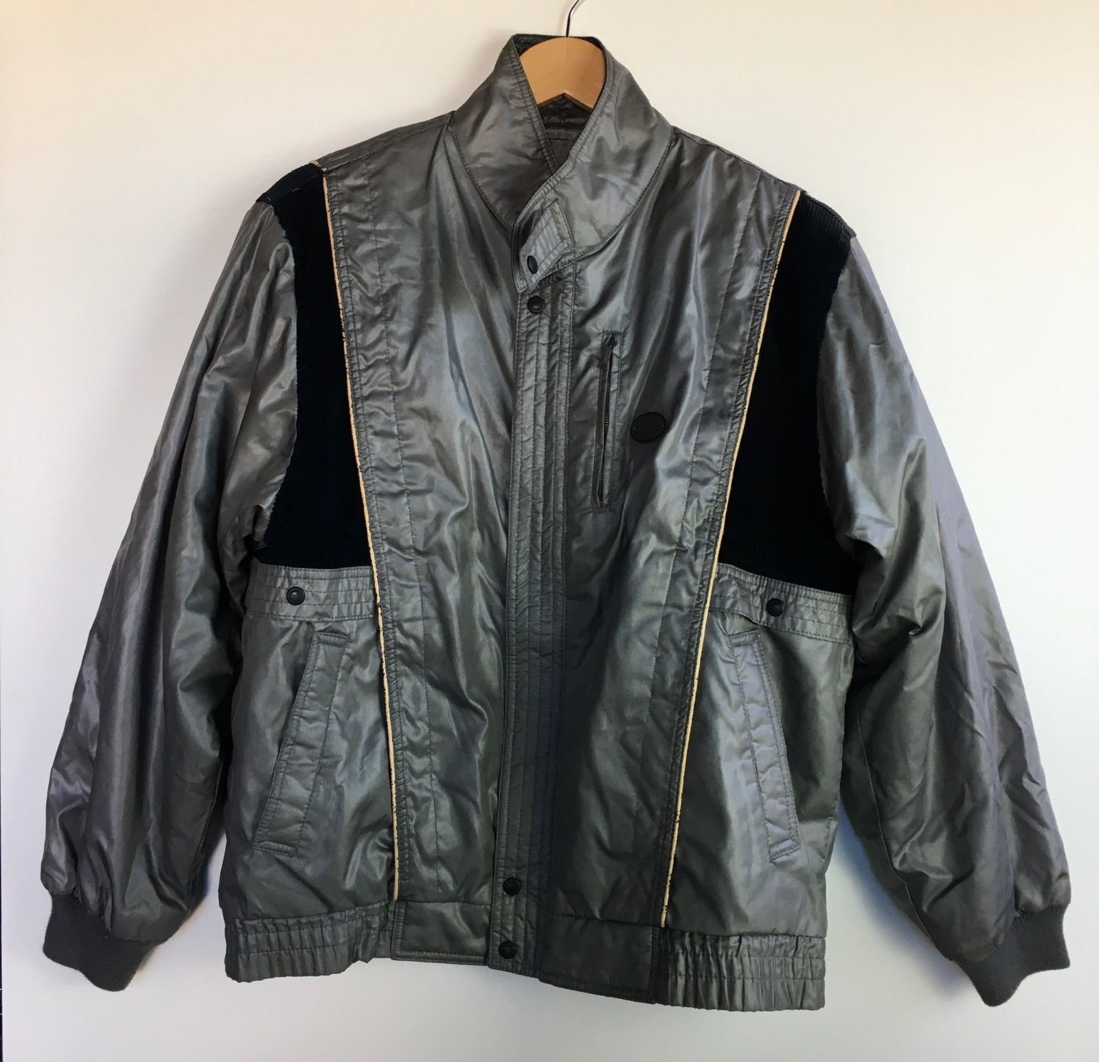 90年代 BLABELL 光沢 ジャンパー メンズ M グリーン×ブラック 3002202512050046