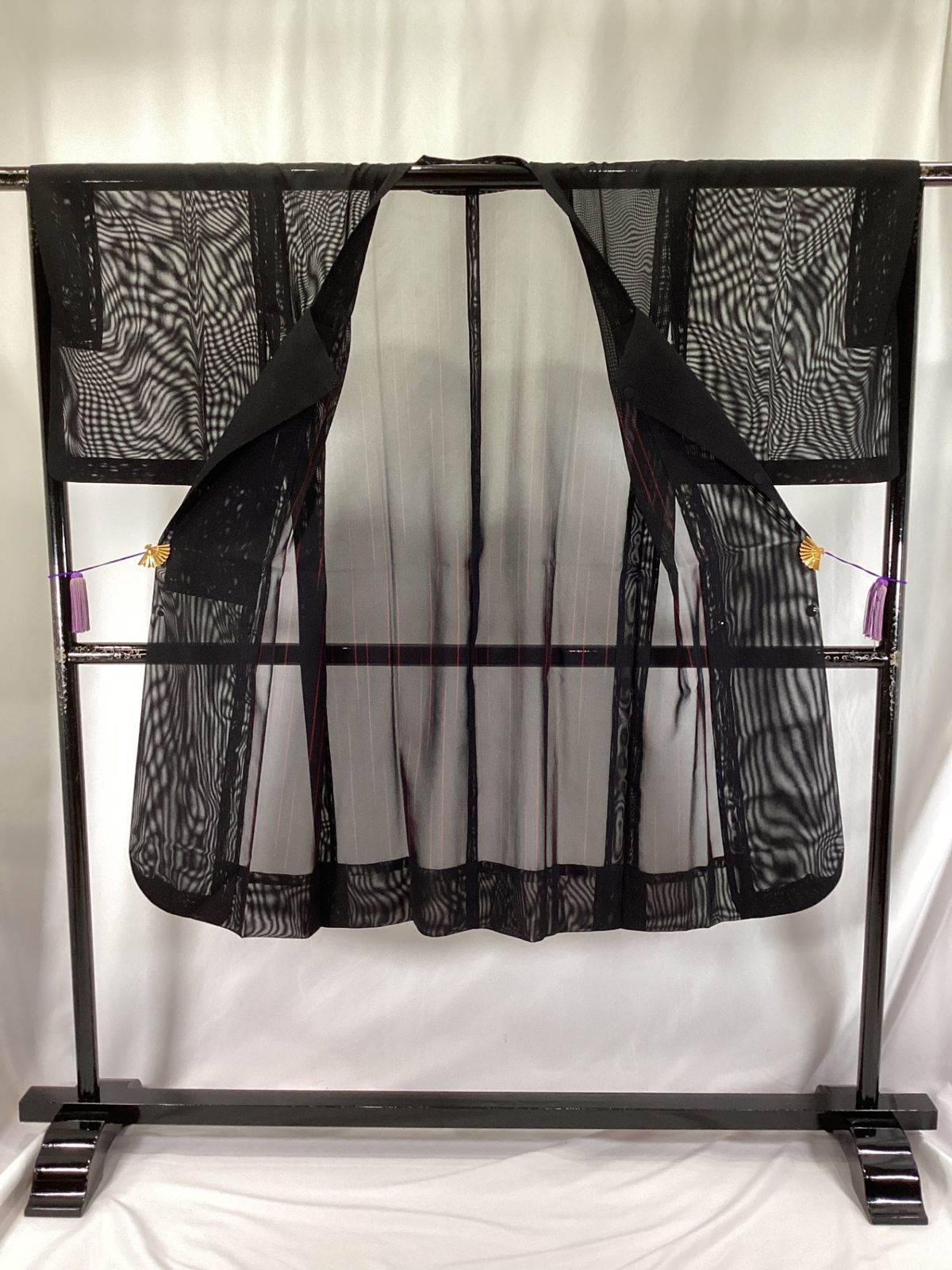 道行コート/未使用品/美品/正絹/黒/紗/夏/仕立上がり/適応身長148