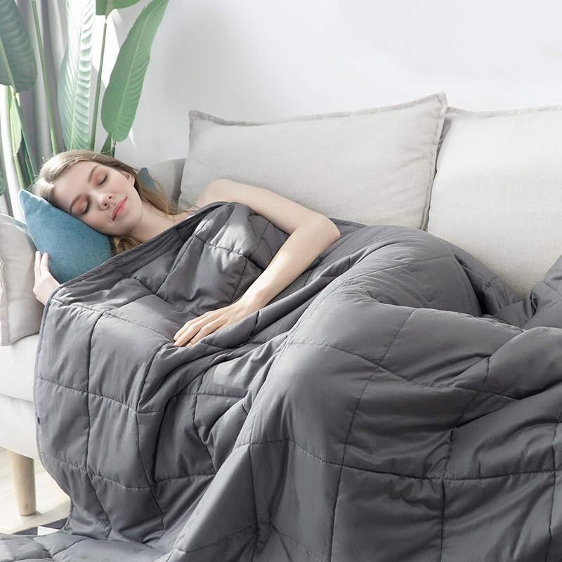 商品 Marine Moon ウェイトブランケット 加重ブランケット コットン 重い掛け布団 オールシーズン シングル 150 210 cm 7 kg ダークグレー 0