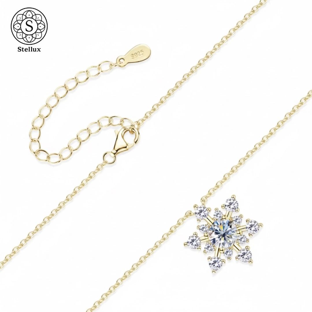 雪の結晶の上品な輝き】モアサナイト×S925ネックレス｜GRA鑑定書付き