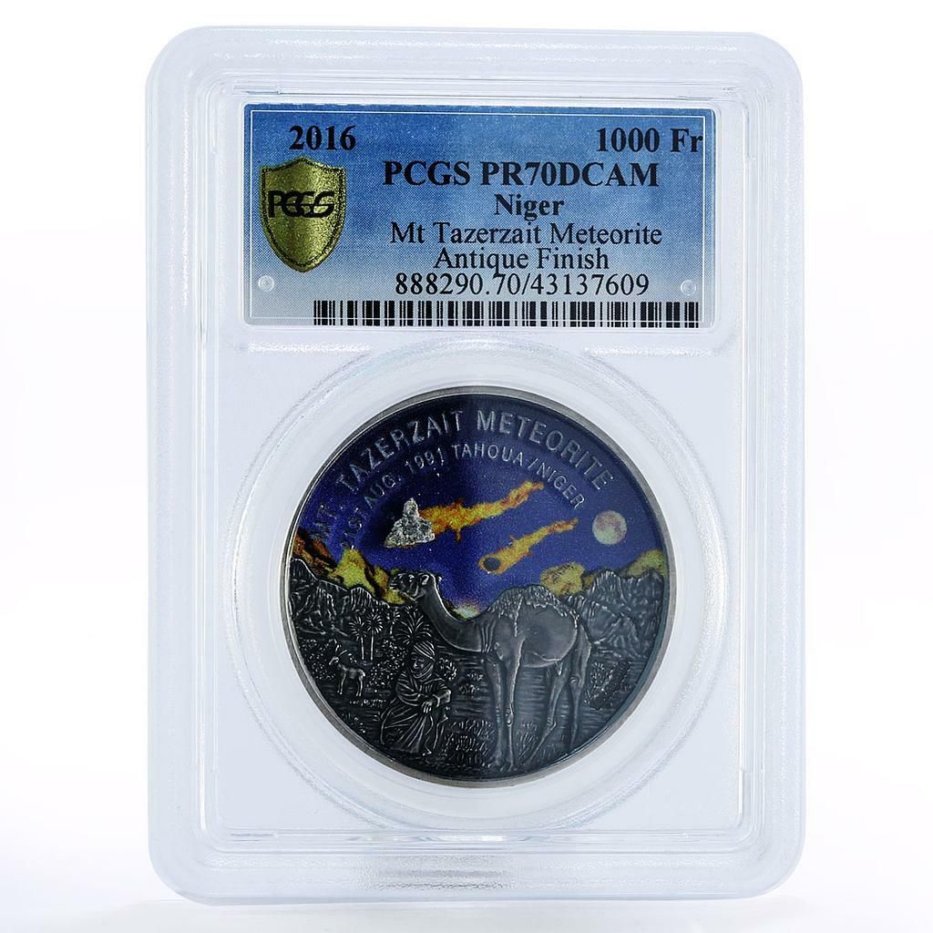 ニジェール 1000フラン マウント・タゼルザイト隕石 キャメル PR70