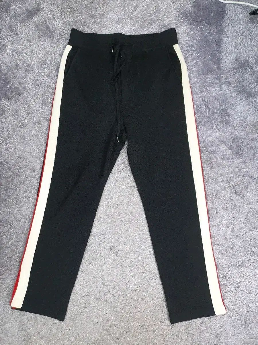 SYSTEM homme ウールニット ズボン 밴딩 バイ パンツ ブラック 32