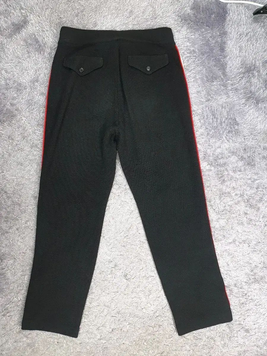 SYSTEM homme ウールニット ズボン 밴딩 バイ パンツ ブラック 32