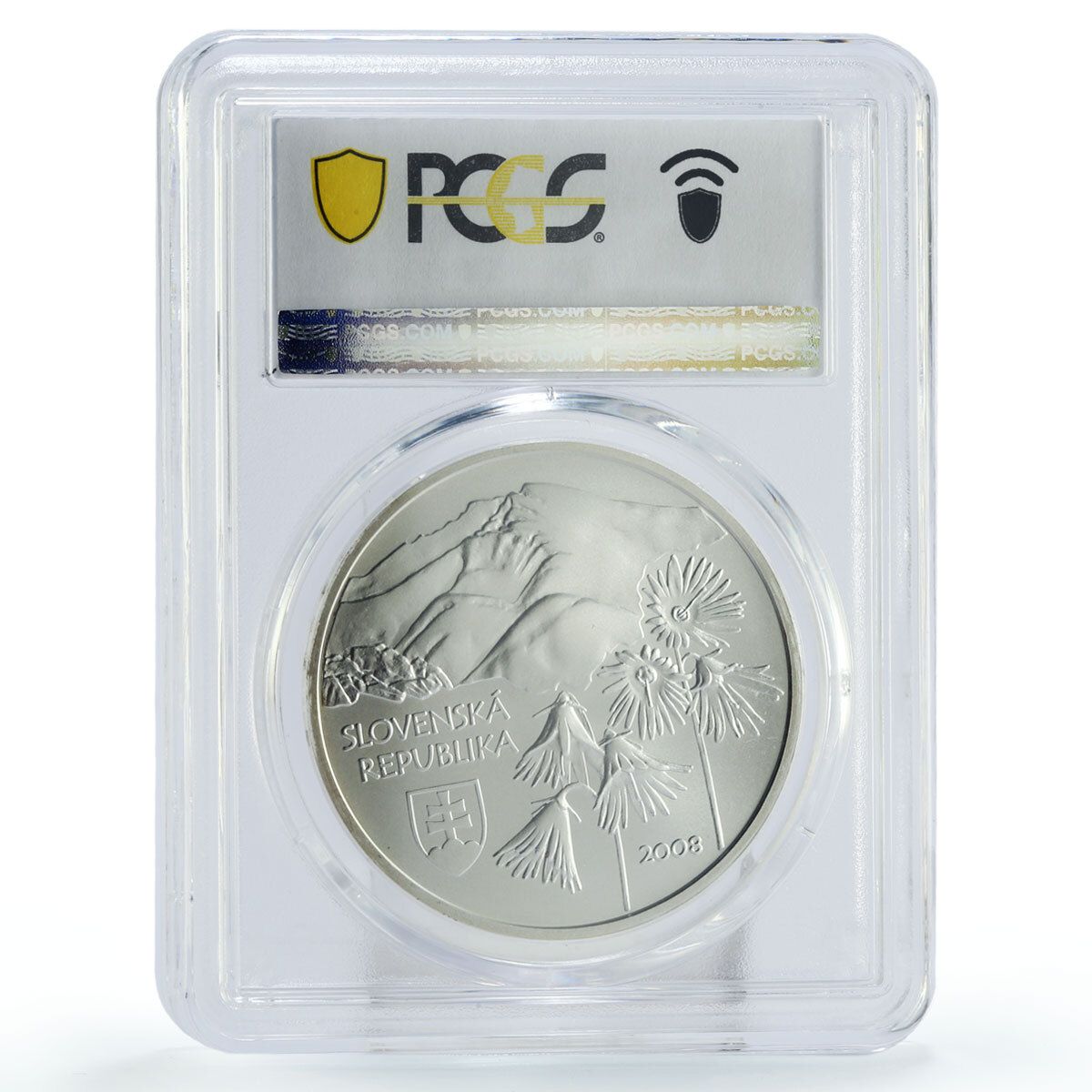 スロバキア 500コルナ 低タトラ国立公園 ベア MS 70 PCGS 銀貨 2008年