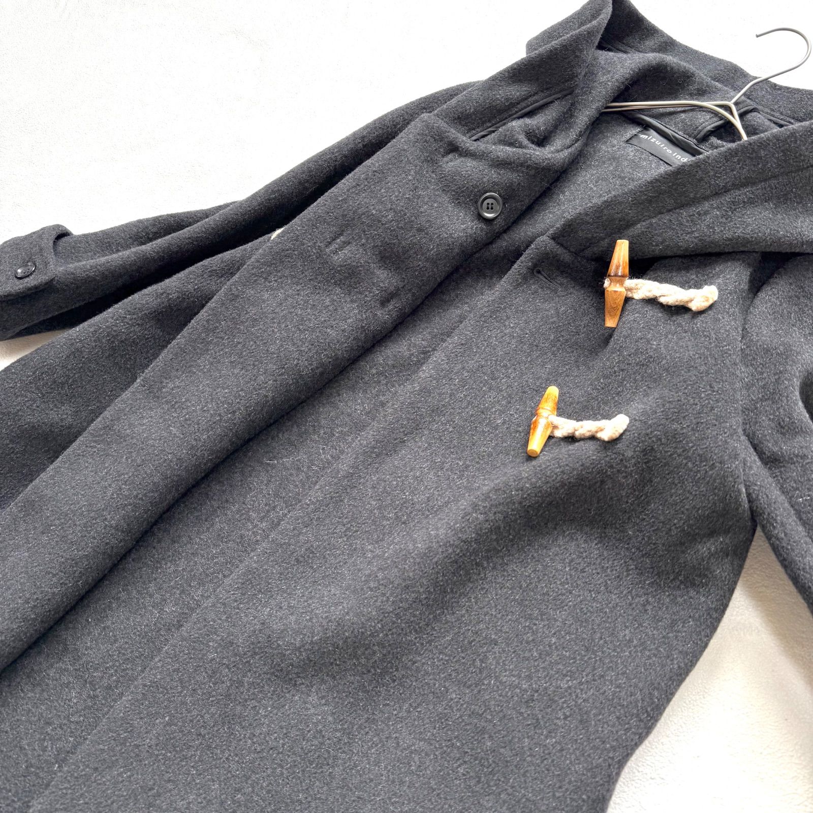 極美品・未使用級・チャコールグレー✨ミズイロインド Aライン ウール